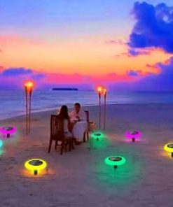 Color Changing Solar Garden Lights Waterproof LED Outdoor Path Lights 2