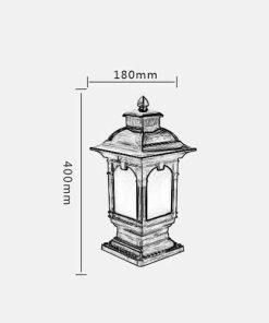 Vintage Bronze Square Outdoor Pillar Light for Garden Pathways 2