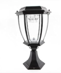 Solar LED Pillar Garden Light Aluminum Glass IP55 Outdoor Fixture
