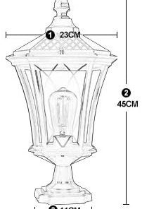 Garden Post Light Outdoor Bollard Column Lamp for Patios and Balconies 2