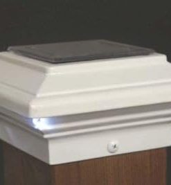 Aurora Aries Solar Deck Light 1W LED White 4-3/8 Inch Post 2
