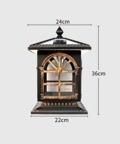 Outdoor Solar LED Post Lights IP55 Waterproof Glass Lanterns 2