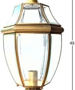 Outdoor Post Lights Copper Glass Lamp European Style Column Fixture 2