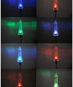 Solar Powered Color Changing Lighthouse Garden Stake Lights 6 Pack 2