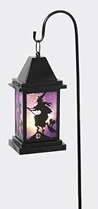 Purple Solar Lantern for Yard with Witch Theme Design 2