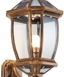 Gold Solar Energy Wall Sconces Waterproof Lights for Outdoor Use