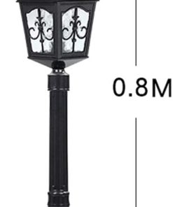 Elegant 80cm European Glass Lantern Outdoor Lamp Post Light 2