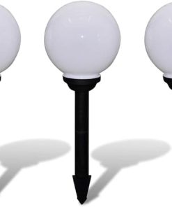 Solar Pathway Lamps 3-Piece Set Durable Adjustable Lighting for Outdoors