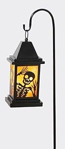 Orange Solar Lantern for Yard with Skeleton Theme Design 2