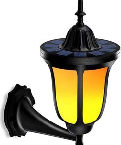 Solar Wall Lanterns for Outdoor Garden Lighting with Flickering Effect