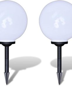 LED Outdoor Pathway Lamps 2 pcs 11.8″ with Ground Spike for Gardens 2