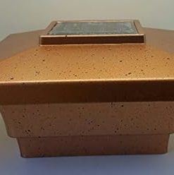 Set of 6 Solar Post Cap Lights Low Profile LED Copper 4″x4″ 2