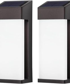 Solar Wall Sconce 2-Pack Modern Outdoor Garden Wall Lamps