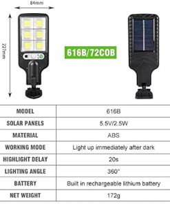 Outdoor Solar Powered Wall Light with PIR Motion Sensor 600W 2
