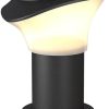 Waterproof Solar Pillar Lights for Garden Pathway Black Wrought Iron 3