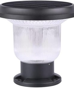 Solar LED Outdoor Post Light Waterproof Black Warm Lighting 26cm
