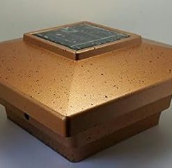 Set of 6 Solar Post Cap Lights Low Profile LED Copper 4″x4″