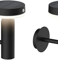 Solar Wall Lights with PIR Sensor Two Modes IP44 Weather Resistant 2 Pack