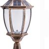 Solar Powered Wall Lamp Outdoor Waterproof Garden Fence Light 4