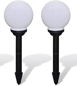 Outdoor Pathway Lamps 4 pcs LED 5.9″” with Ground Spike,Premium 4Piece LED Solar Garden Lights for Outdoor Illumination Outdoor Lighting, White 2
