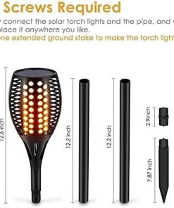 Large Solar Torch Lights 43 Inch Waterproof 96 LED Dancing Flames 2