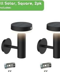 Solar Wall Lights with PIR Sensor Two Modes IP44 Weather Resistant 2 Pack 2