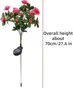 Solar Outdoor Flower Lights 2 Pack Decorative LED Plant Lamps 2