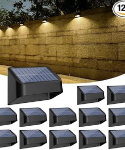 Brighter Solar Fence Lights Waterproof 12 Pack Warm White RGB Colors