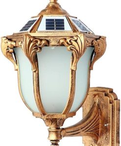 Black Waterproof Solar Wall Lamp with 3 Lighting Modes for Outdoors