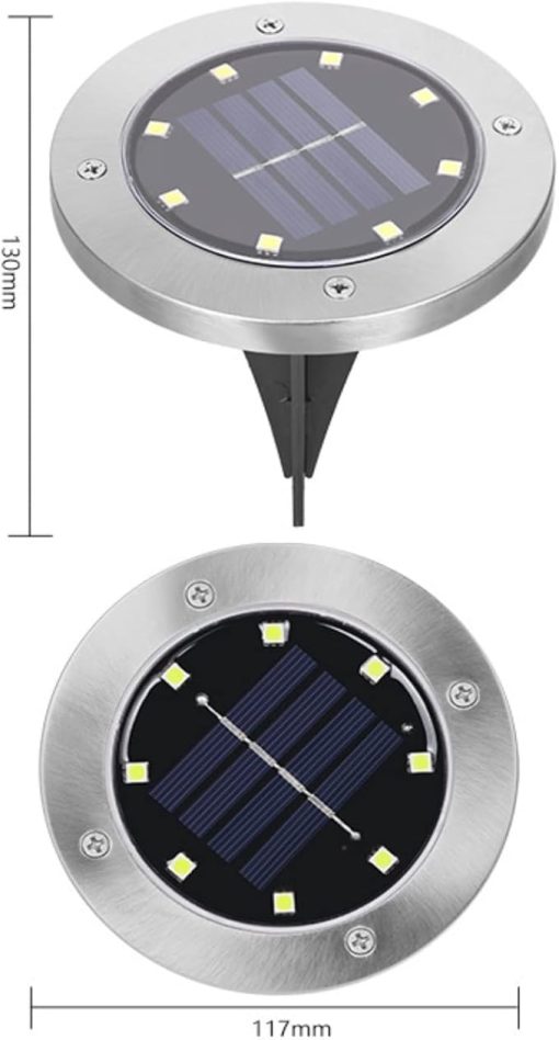 MOBYAT 4 Pack Solar Ground Lights Outdoor Garden Waterproof LED - Image 2