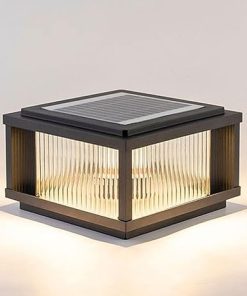 Solar Garden Lights Waterproof Warm White Column Lamp for Pathway