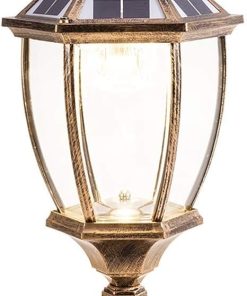 Outdoor Vintage Solar LED Glass Pillar Lights for Garden and Park