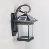 Outdoor Solar Post Cap Lamp Black Modern LED Waterproof 30.5Cm 4