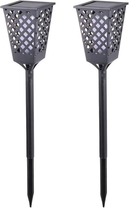 2pcs Solar Ground Plug Light for Garden Outdoor Landscape Lighting