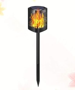 Solar Flame Garden Lights 2pcs Outdoor Landscape Lighting Set 2
