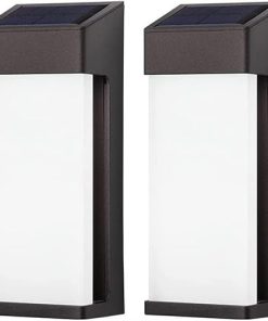 Modern Solar Wall Lights 2-Pack for Outdoor Garden and Porch Use