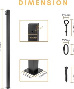 Outdoor Metal String Light Poles 2 Pack for Garden and Patio Use 2