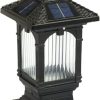 IP65 Waterproof Antique Aluminum Solar Column Light for Outdoor Use 4