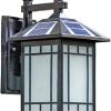 Retro Waterproof Square Wall Lantern Solar Light for Porch and Garage 4