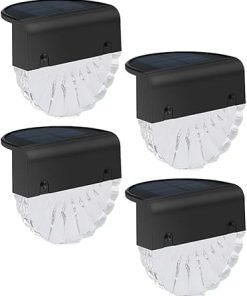 4 Pcs Solar Stair Lights Decorative LED Step Lamp for Outdoor Use