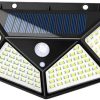 MEGHALI 2 Pack Outdoor Induction Wall Lights 3 Head Solar 6000K 4