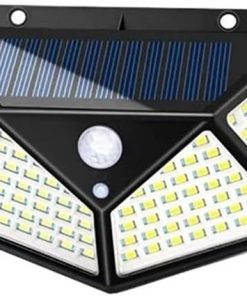 100 LED Solar Wall Light with Motion Sensor for Outdoor Security