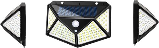 100 LED Solar Wall Light with Motion Sensor for Outdoor Security