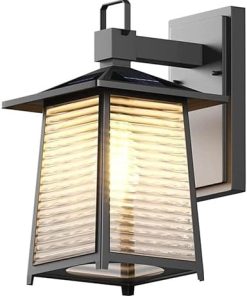 Outdoor Solar Wall Sconce Retro Waterproof Lamp for Patio and Garden