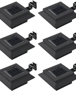 Energy Saving Black Outdoor Solar Lamps 6 Pack 4.7 Inch LED Lights