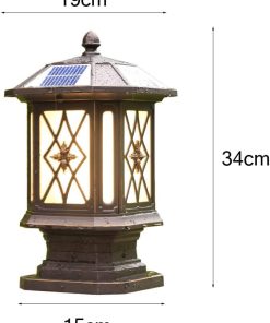 Solar LED Post Light Waterproof Outdoor Aluminum Lanterns 2