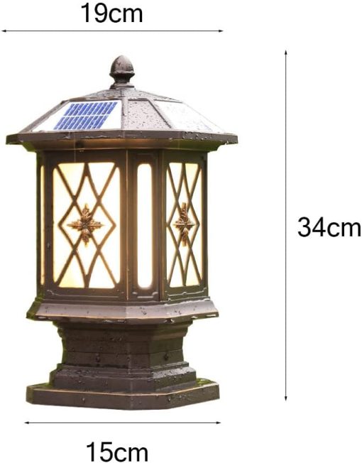 Solar LED Post Light Waterproof Outdoor Aluminum Lanterns - Image 2