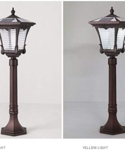 Outdoor Solar Column Headlight Lawn Light for Garden and Patio 2