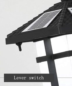 European Retro LED Solar Garden Pillar Lamp for Outdoor Lighting 2