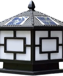 Solar LED Pillar Lights Waterproof for Outdoor Patio and Garden Use
